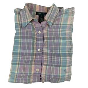 Lauren Ralph Lauren Linen Button Down Shirt - Size 10